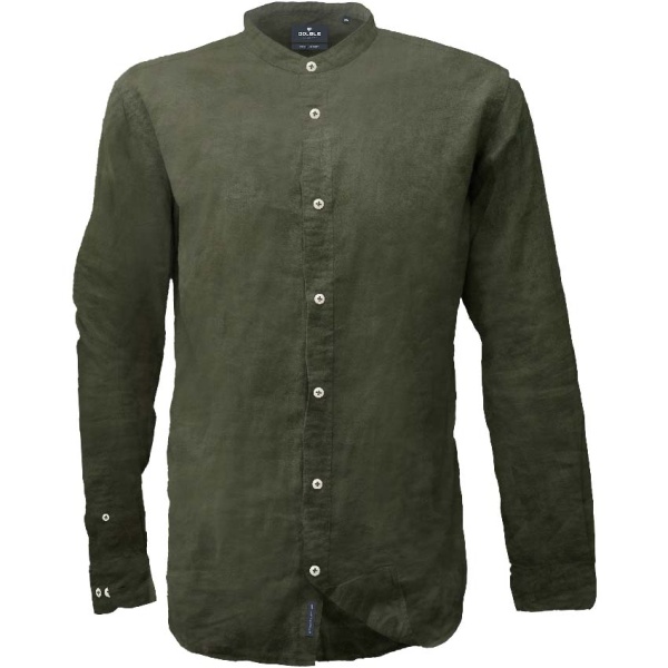 GS-517VA Double  Linen Mao Collar Shirts (Μεγάλα μεγέθη) (Khaki)