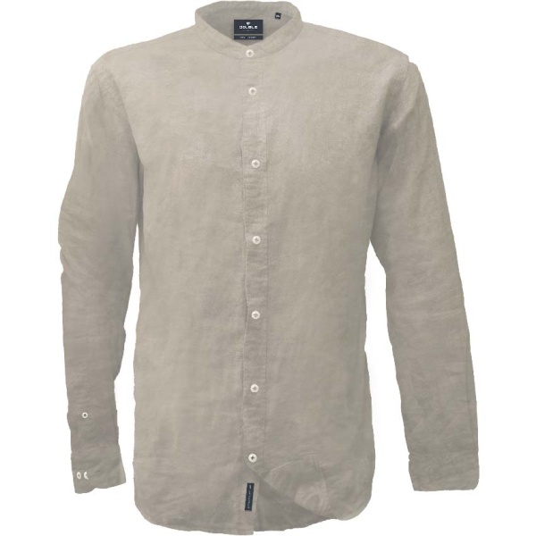 GS-517A Double  Linen Mao Collar Shirts (Μεγάλα μεγέθη) (Beige)