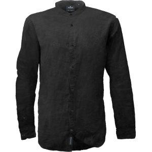 GS-517VA Double  Linen Mao Collar Shirts (Μεγάλα μεγέθη) (Black)