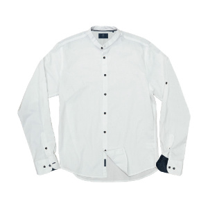GS-504 Double Slim Line Shirt Mao Collar (white)