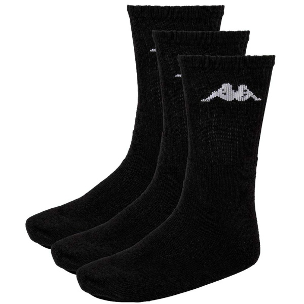 KP-3005-001 Kappa Sport Socks 3-Pack (Black)
