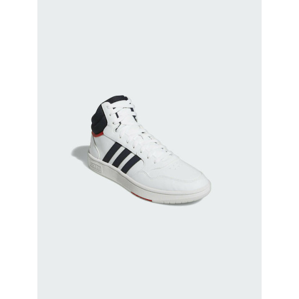 GY5543 Adidas Hoops 3.0 Mid (Cloud White / Legend Ink / Vivid Red)