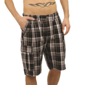 MSHO-55VA 13 Double Ανδρική βερμούδα (Μεγάλα μεγέθη) Χρώμα Μαύρο/Γκρι