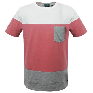 TS-44A 17 Double Ανδρικό t-shirt (μεγάλα μεγέθη) Χρώμα Λευκό/Κοραλί/Γκρι