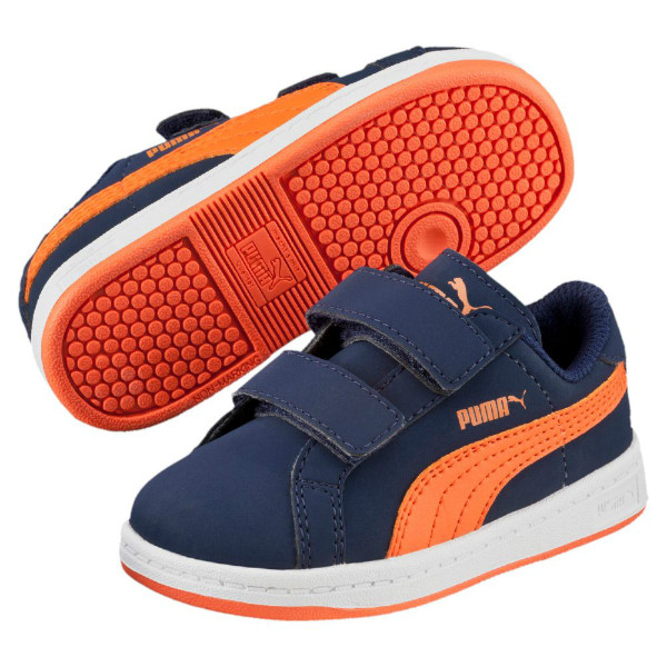 359044 03 Puma Smash Buck V Kids (peacoat/vermilion orange)