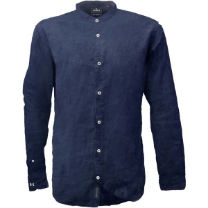 GS-517VA Double  Linen Mao Collar Shirts (Μεγάλα μεγέθη) (Navy)