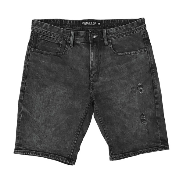 MJS-19VA Double Denim Shorts (μεγάλα μεγέθη)(denim black)