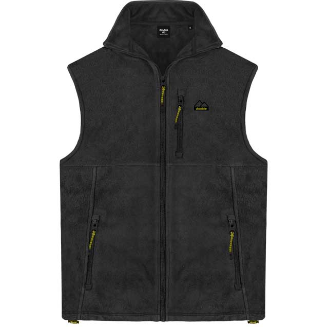 MFT-15A Double Full Zip Sleeveless Polar Fleece With Collar  (Μεγάλα Μεγέθη) (Black)