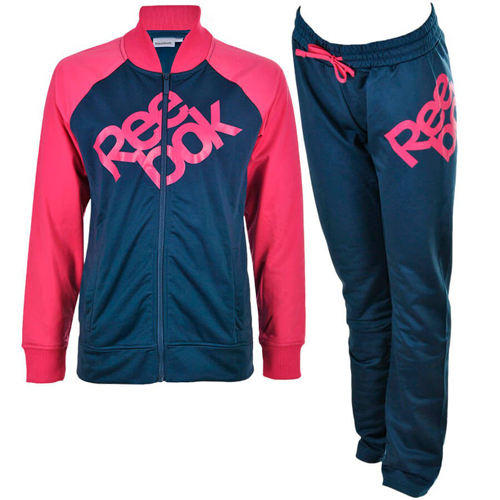 S49448 Reebok Tricot Tracksuit (charged pink/park denim)