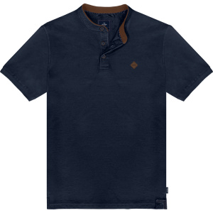 PS-312S Double Polo Pique Mao Collar Navy