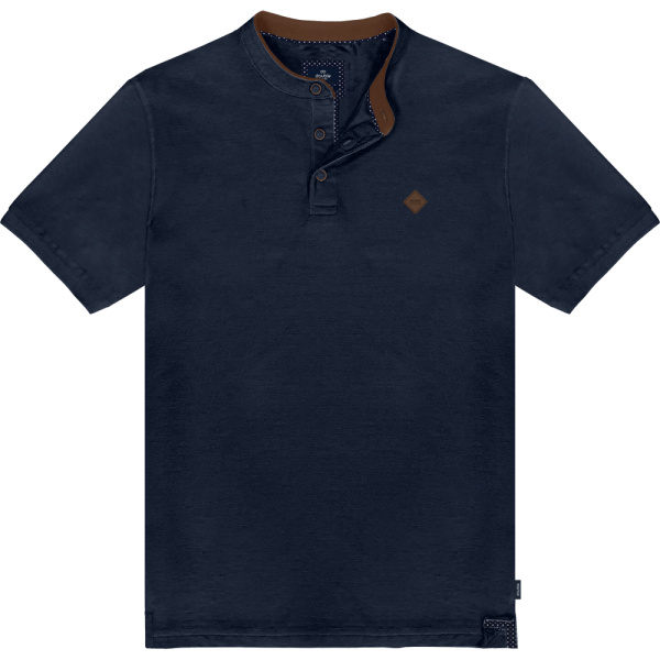PS-312SA Double Polo Pique Mao Collar (Μεγάλα Μεγέθη) Navy