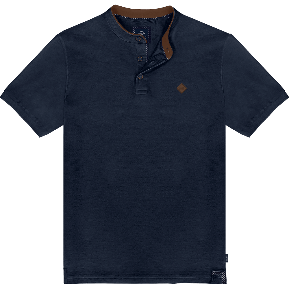 PS-312SA Double Polo Pique Mao Collar (Μεγάλα Μεγέθη) Navy