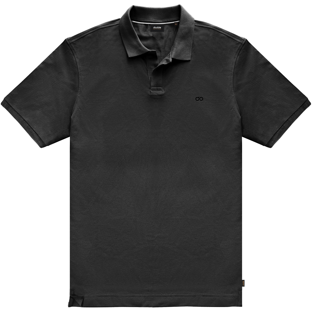 PS-318SA Double Polo Pique Shirts (Μεγάλα Μεγέθη) Black