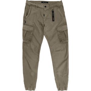 CCP-416 Double Cargo Pants With Elastic Tape Hem Smoke