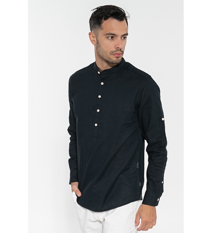 GS-591A Double Shirts Mao Collar (Μεγάλα Μεγέθη) Black GS-591A Double Shirts Mao Collar (Μεγάλα Μεγέθη) Black