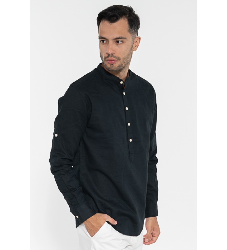 GS-591A Double Shirts Mao Collar (Μεγάλα Μεγέθη) Black GS-591A Double Shirts Mao Collar (Μεγάλα Μεγέθη) Black