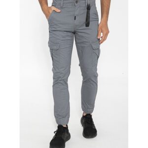 CCP-416A Double Cargo Pants With Elastic Tape Hem (Μεγάλα Μεγέθη) Cement
