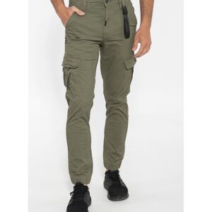 CCP-416 Double Cargo Pants With Elastic Tape Hem Khaki