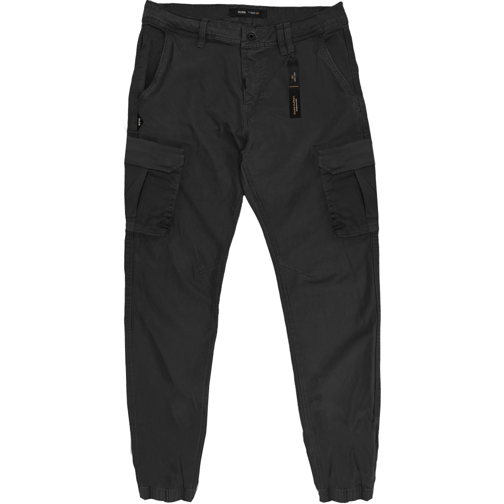 CCP-416A Double Cargo Pants With Elastic Tape Hem (Μεγάλα Μεγέθη) Black