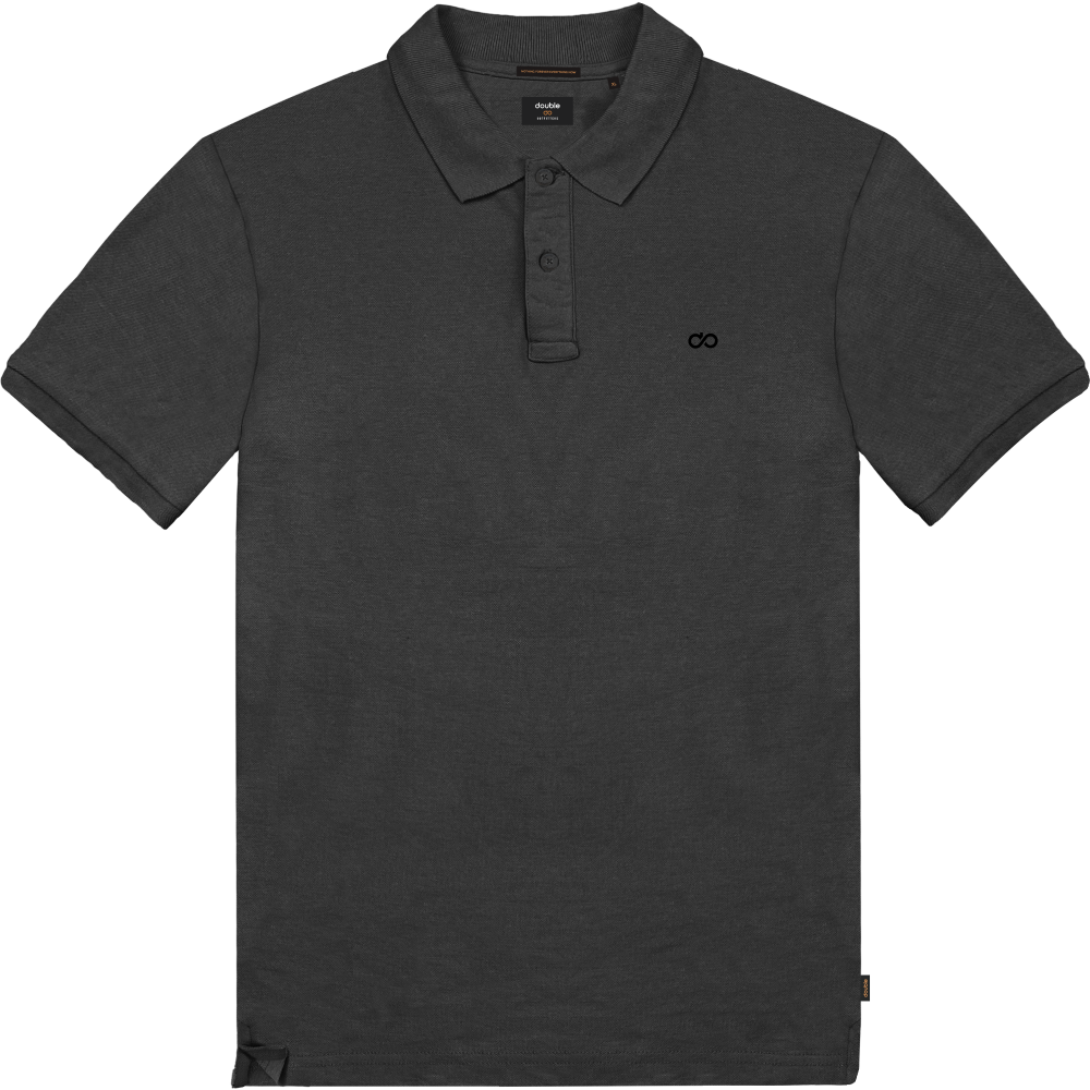 PS-32SA Double Polo Pique Mao Collar (Μεγάλα Μεγέθη) Black