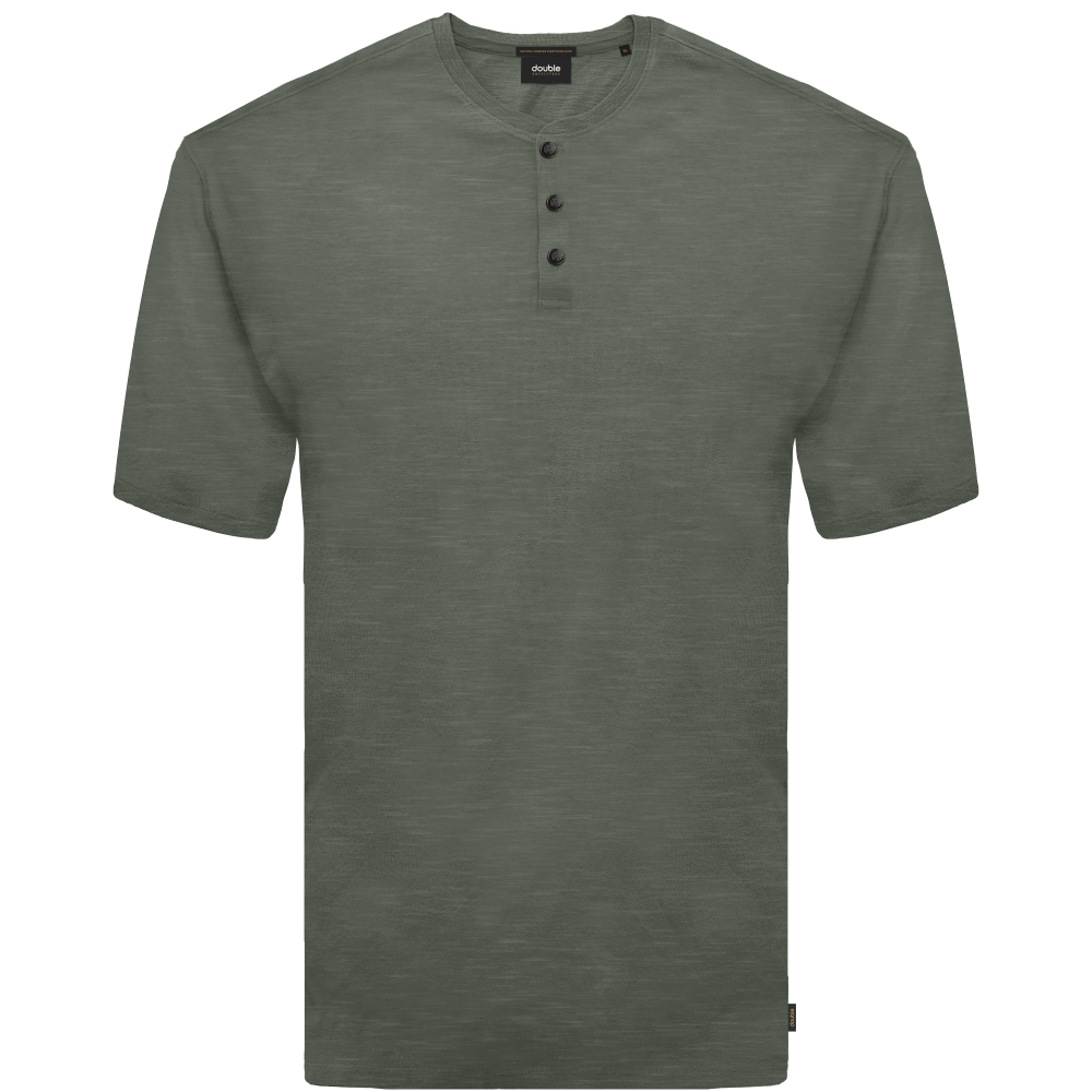 TS-2020SA Double T-Shirts Flama Henley (Μεγάλα Μεγέθη) Κhaki TS-2020SA Double T-Shirts Flama Henley (Μεγάλα Μεγέθη) Κhaki