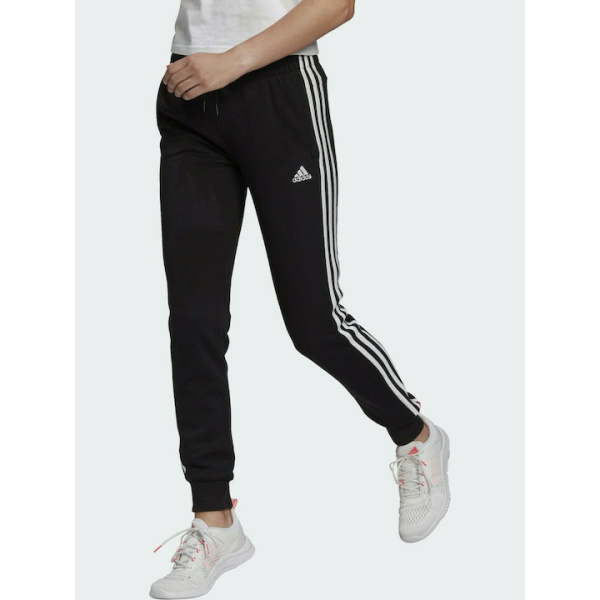 GM8733 Adidas Essential Ψηλόμεσο Παντελόνι Γυναικείας Φόρμας με Λάστιχο Μαύρο