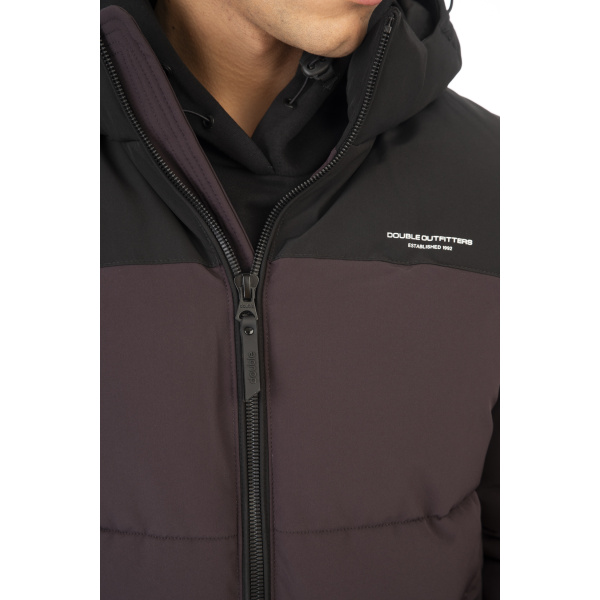 MJK-2006B Double Jackets Mid Length Padded Plum Black CC41