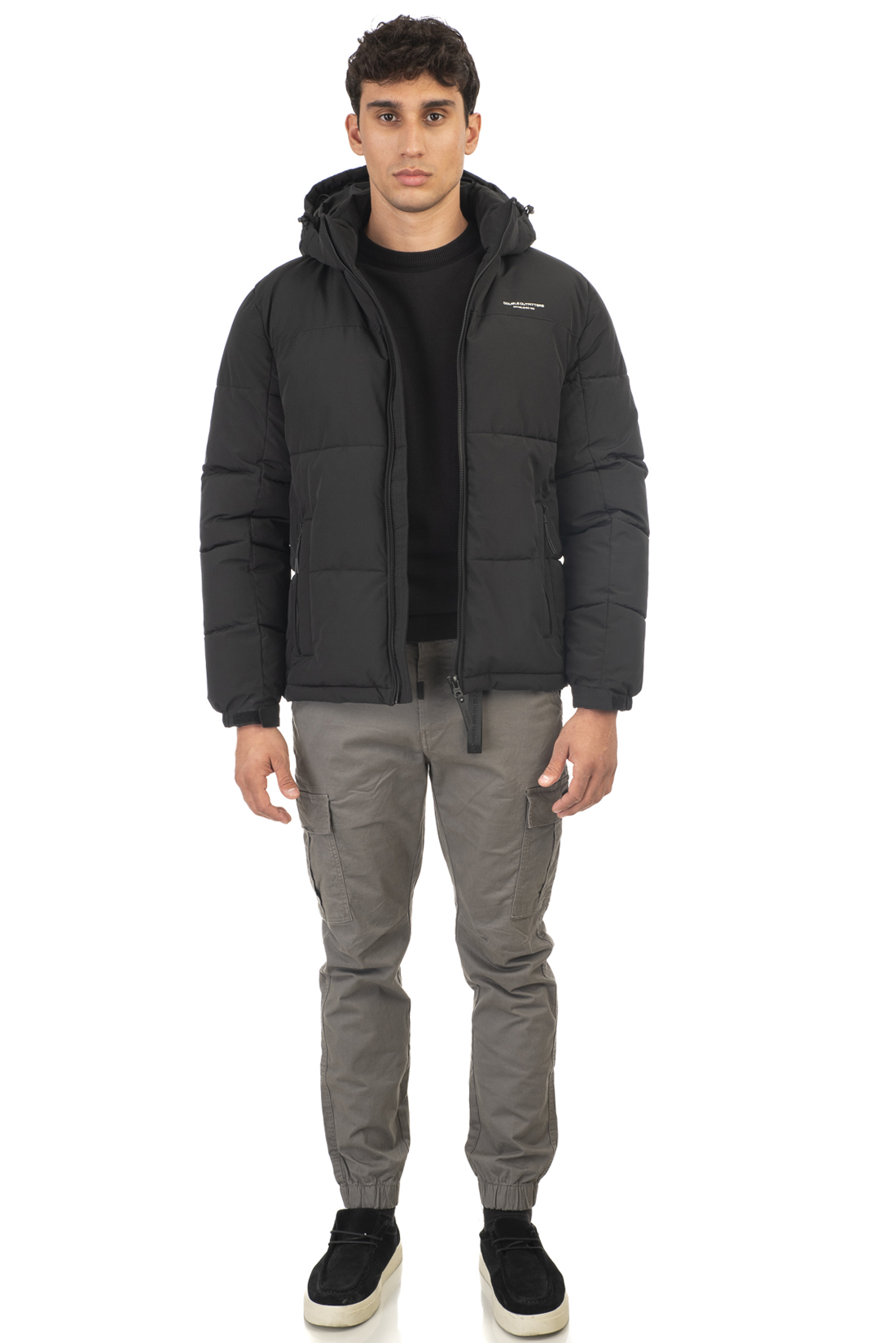 MJK-2006B Double Jackets Mid Length Padded Black 50