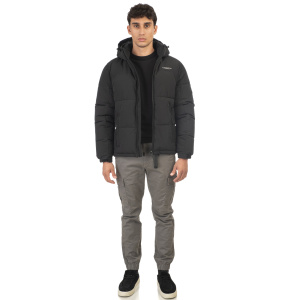 MJK-2006A Double Jackets Mid Length Padded (Μεγάλα Μεγέθη) Black 50