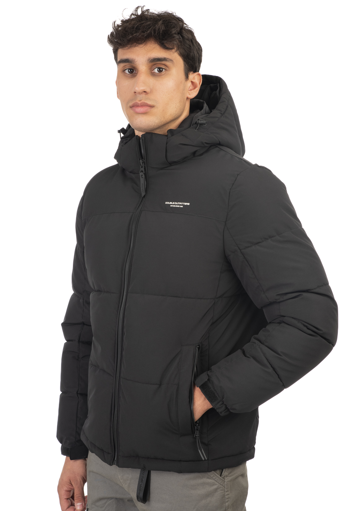 MJK-2006B Double Jackets Mid Length Padded Black 50