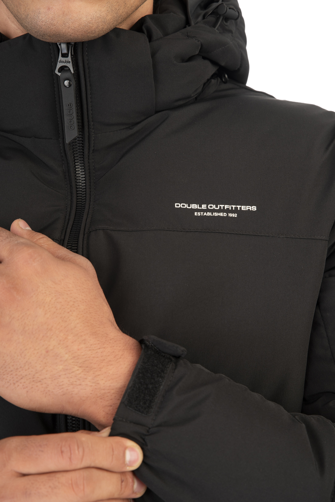 MJK-2006B Double Jackets Mid Length Padded Black 50