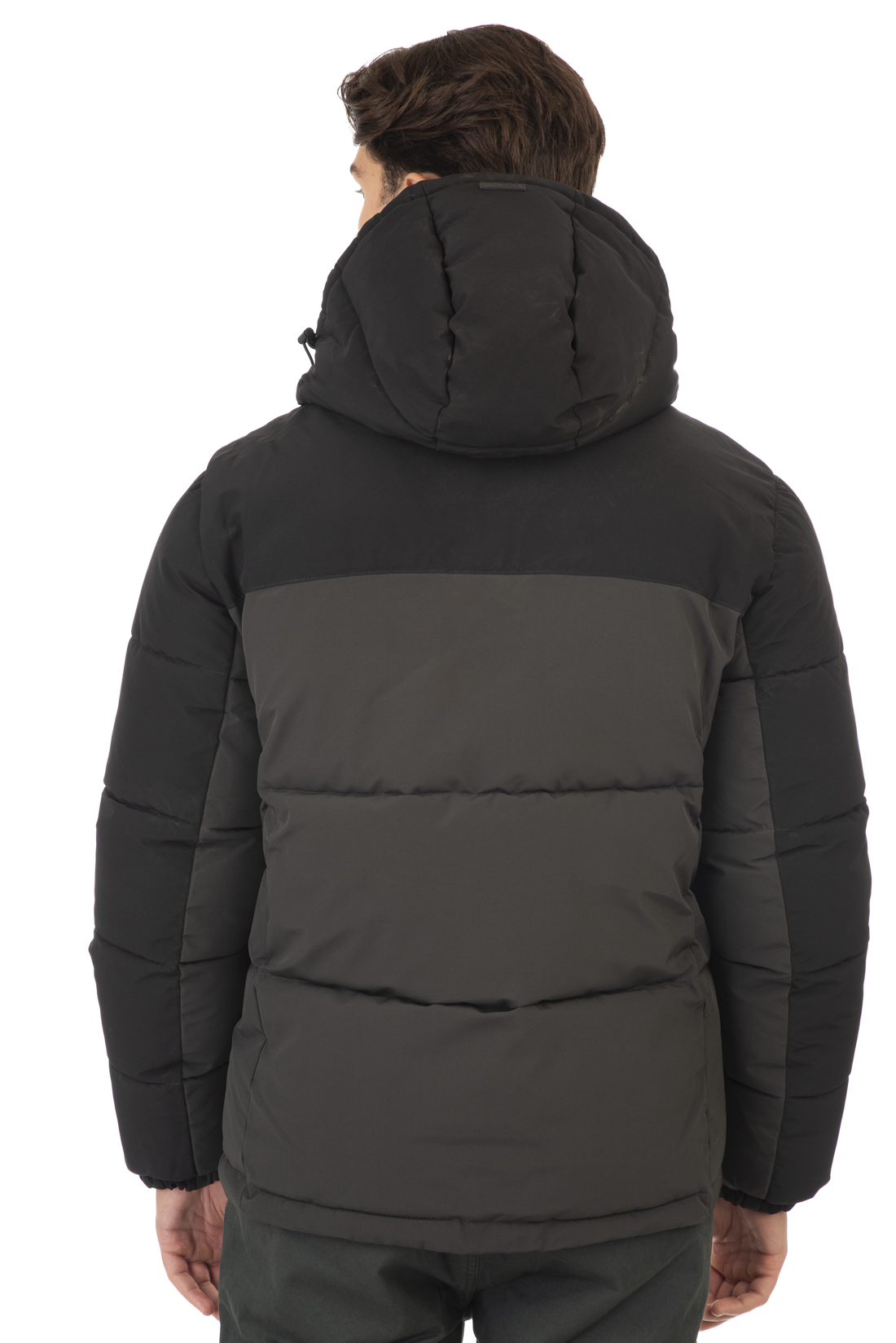MJK-2006B Double Jackets Mid Length Padded Dk Khaki Black CC40