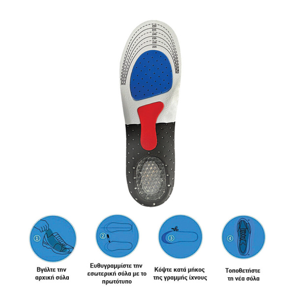 GTC Comfort Insole Eva+Latex+Honeycomb Ανατομικοί Πάτοι Παπουτσιών Εργασίας