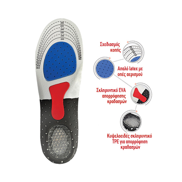 GTC Comfort Insole Eva+Latex+Honeycomb Ανατομικοί Πάτοι Παπουτσιών Εργασίας
