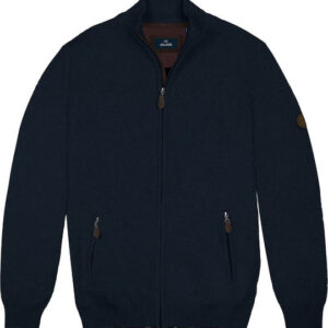 Double Ζακέτα πλεκτή με φερμουάρ KNIT-68A Dark Blue