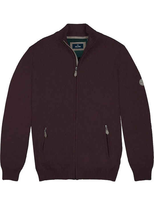 Double Ζακέτα πλεκτή με φερμουάρ KNIT-68A Bordeaux