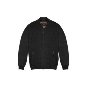Double Ανδρική Πλεκτή Ζακέτα Ανάγλυφη KNIT-07A Black