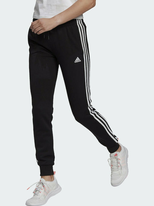 Adidas Essential Ψηλόμεσο Παντελόνι Φόρμας με Λάστιχο Μαύρο