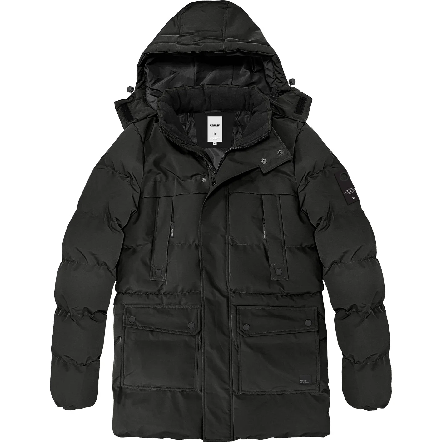 RMJK-173 Rebase Ανδρικό Μπουφάν Χειμωνιάτικο Παρκά Black