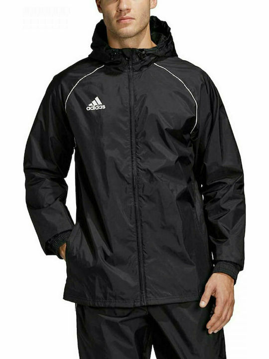 Adidas Core 18 Rain Jacket CE9048 Black/White Adidas Core 18 Rain Jacket CE9048 Black/White