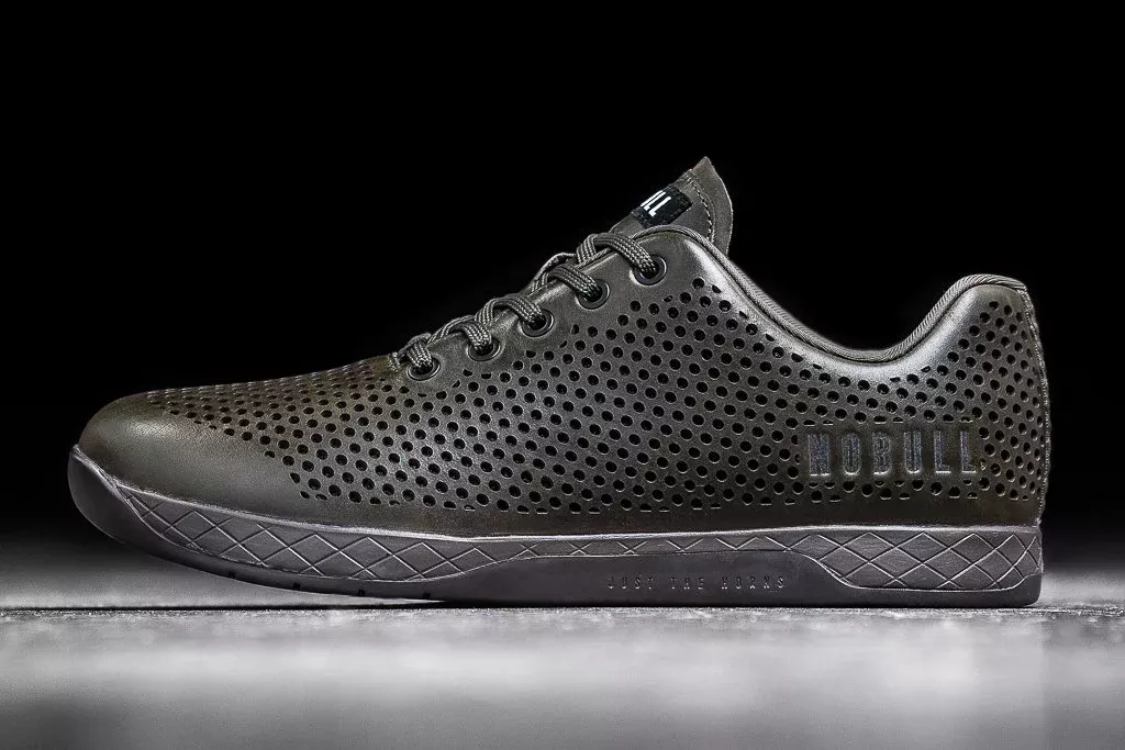 NoBull Leather Trainer BLK Olive/Dark Green