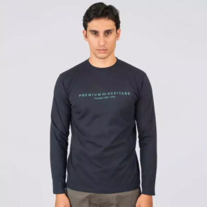 Double Ανδρικό Μακρυμάνικο μπλουζάκι  252TS-9072 Navy