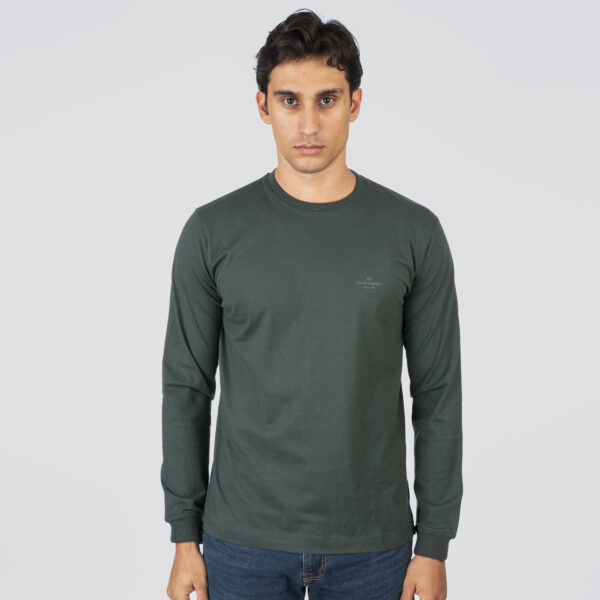 Double Μακρυμάνικο μπλουζάκι Πράσινο 252TS-9073 Deep Forest