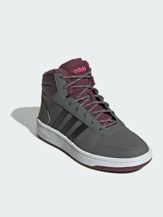 AdidasHoops 2 Αθλητικά Παιδικά Παπούτσια Μπάσκετ με Κορδόνια Grey Five / Core Black / Screaming Pink GZ7796 AdidasHoops 2 Αθλητικά Παιδικά Παπούτσια Μπάσκετ με Κορδόνια Grey Five / Core Black / Screaming Pink GZ7796