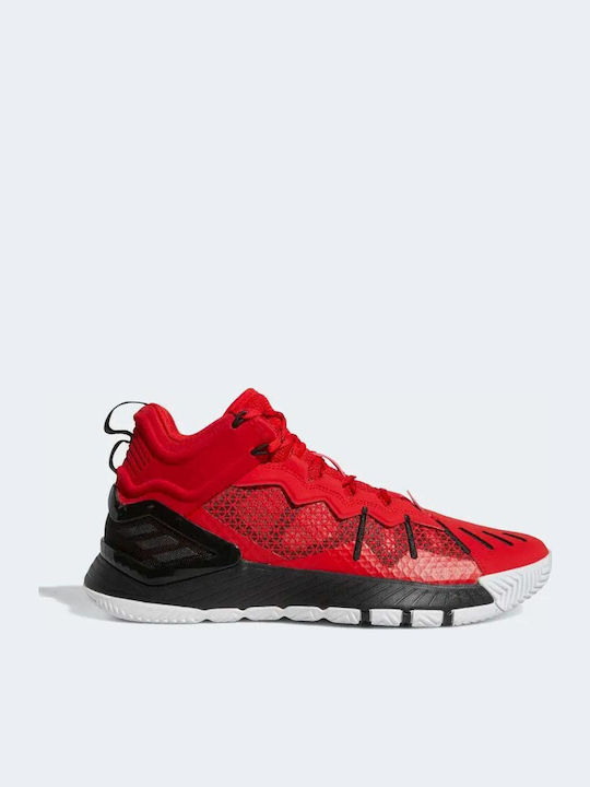 Adidas D Rose Ψηλά Μπασκετικά Παπούτσια Vivid Red / Core Black / Cloud White GY3268