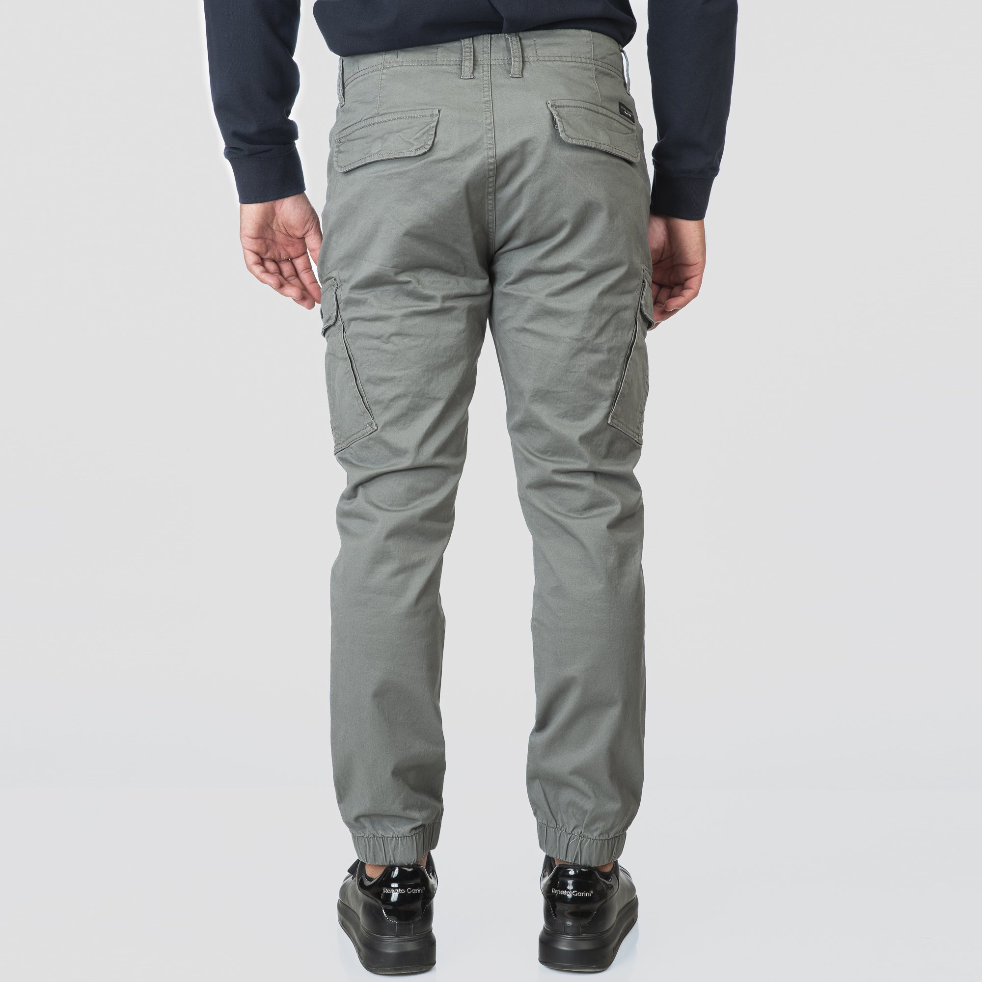 Double Ανδρικό Cargo Παντελόνι με λάστιχα 252CCP-4066 Sage Green