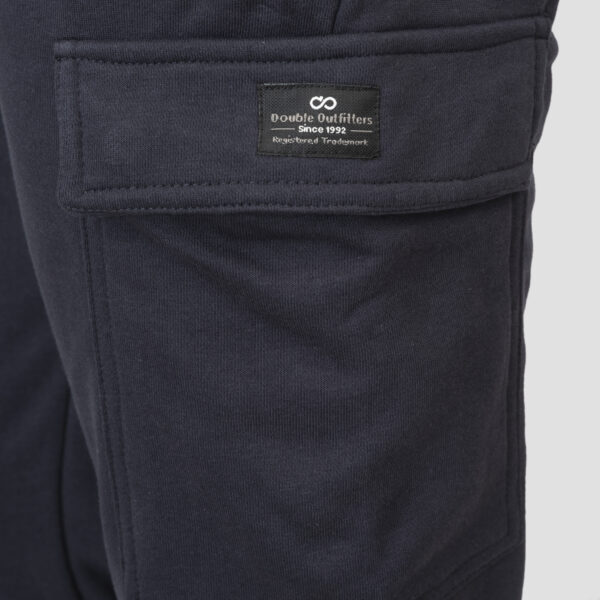 Double Παντελόνι φόρμας με λάστιχο στη μέση και τσέπες cargo (Fleece από πετσετέ ύφασμα) 252MPAN-6031 Navy