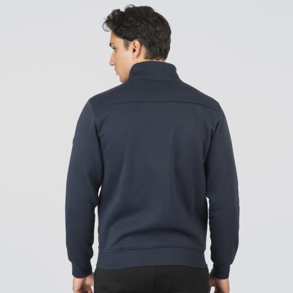 Double Ζακέτα Φούτερ Φερμουάρ σε όλο το μήκος με όρθιο γιακά 252MTOP-1092 Dk Blue