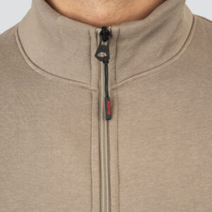 Double Ζακέτα Φούτερ Φερμουάρ σε όλο το μήκος με όρθιο γιακά 252MTOP-1092 Dk Beige