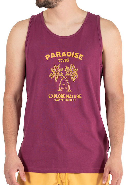 Double Ανδρική Αμάνικη Μπλούζα TSL-09A Μελιτζανί(Μπορντώ)